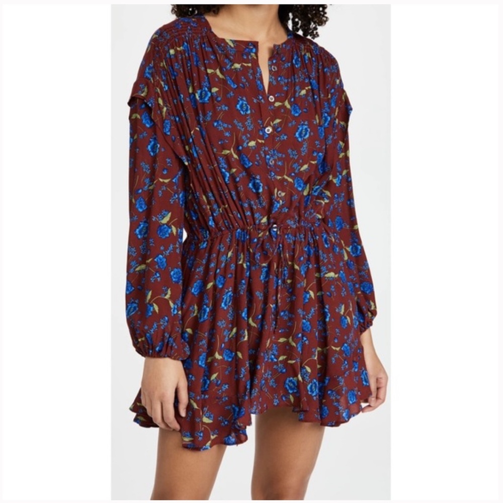 Free People Flower Fields Floral Long Sleeve Minidress